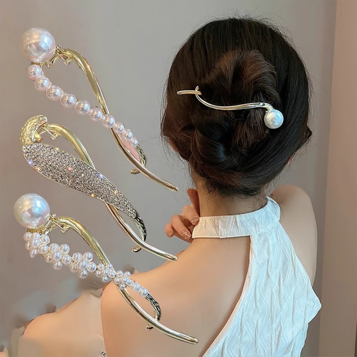 Korean Daily Lifestyle - Pince à cheveux torsadée en perles