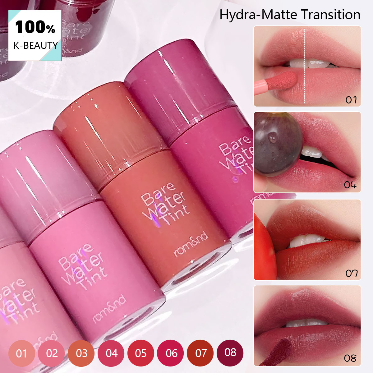 rom&nd BARE MOOL TINT, texture - Lip Tint Korean avis et prix
